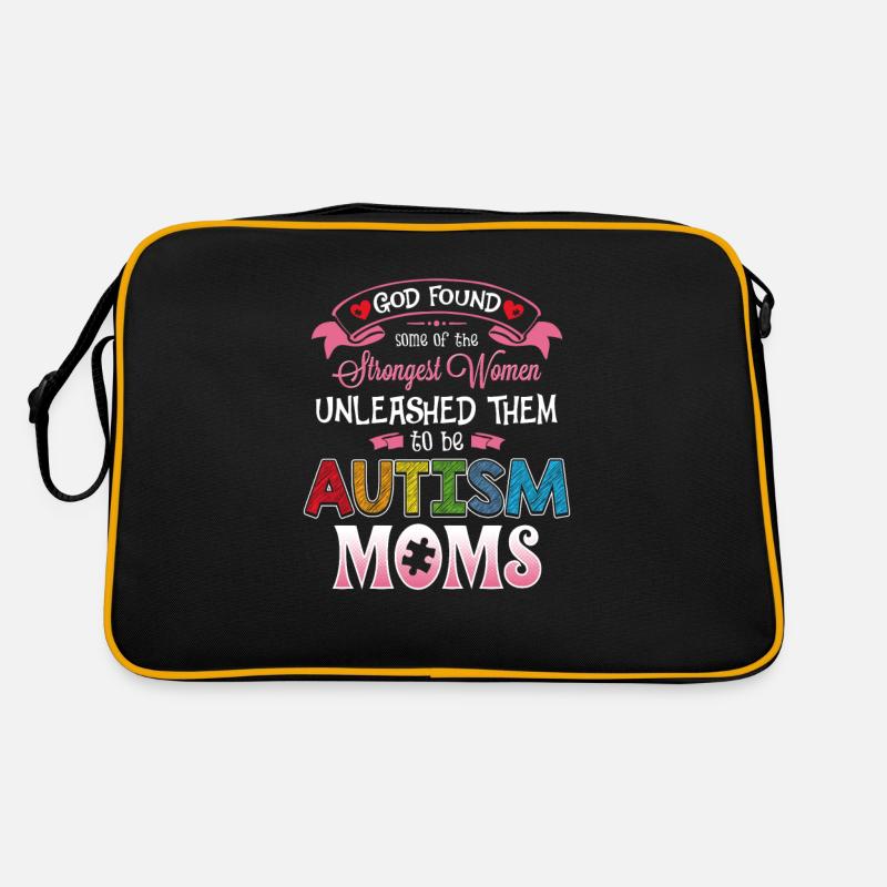 Autismus Unterstützung Bewusstsein - Retro Tasche - Schwarz/Gold