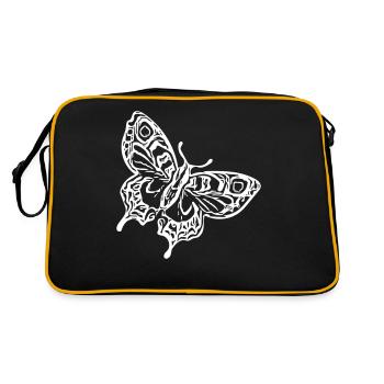 Butterfly - Vector - All colors possible - Retro Bag - black/gold - Back