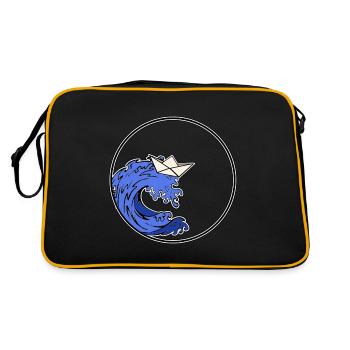 Origami Boat - Origami Schiff - Retro Tasche - Schwarz/Gold - Hinten