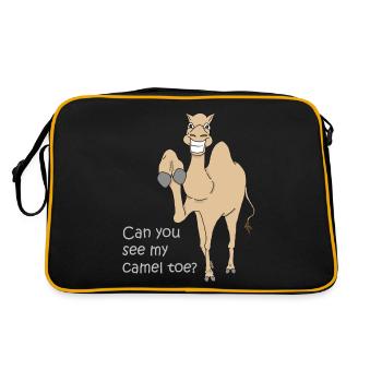 camel toe step funny sayings gift shirt - Retro Bag - black/gold - Back