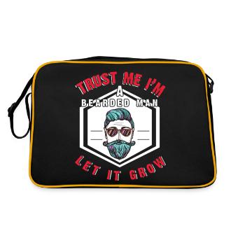Trust Me I'm A Bearded Man - Retro Tasche - Schwarz/Gold - Hinten