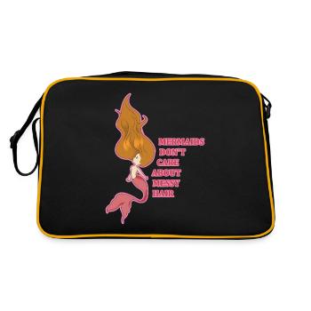Meerjungfrau Friseur Haare Fisch Fabel Geschenk - Retro Tasche - Schwarz/Gold - Hinten