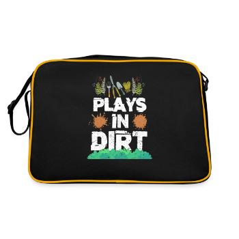 Gartenarbeit - Retro Tasche - Schwarz/Gold - Hinten