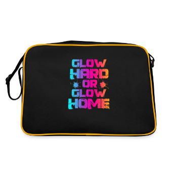Glow Party Neon Leuchten Farbe Geschenk - Retro Tasche - Schwarz/Gold - Hinten
