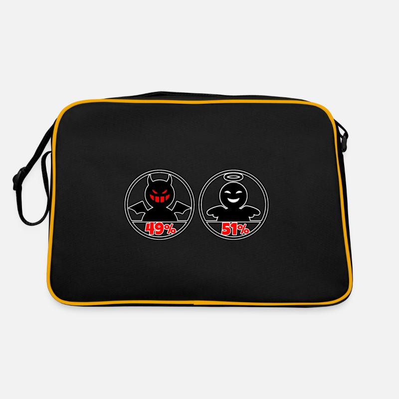 Anges et démons - énonciation drôle - Sac Retro - noir/or