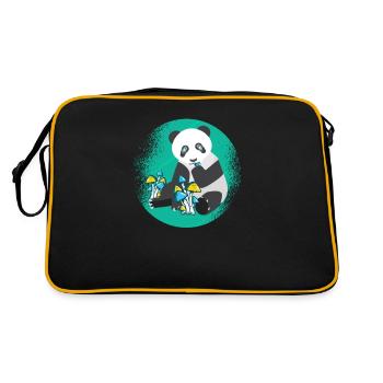 Psytrance Mushroom Psychedelic Techno Music Shirt - Retro Bag - black/gold - Back