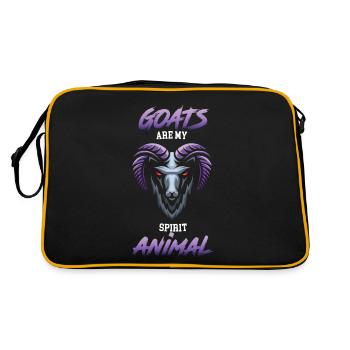 Cadeau animal cornes de chèvre - Sac Retro - noir/or - Dos