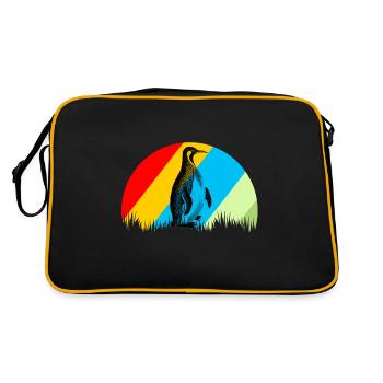Penguin retro animal bird gift - Retro Bag - black/gold - Back