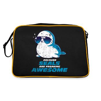 Robbe - Retro Tasche - Schwarz/Gold - Hinten