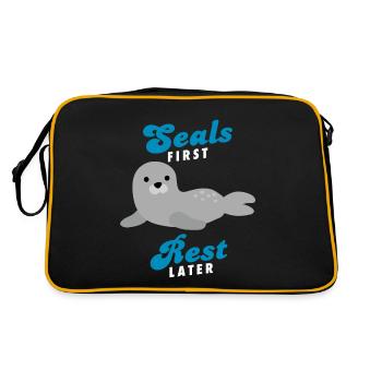 Robbe - Retro Tasche - Schwarz/Gold - Hinten