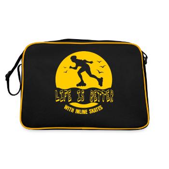 Cadeau de remise en forme sport patins à roulettes - Sac Retro - noir/or - Dos