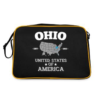 Ohio - Retro Tasche - Schwarz/Gold - Hinten