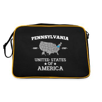 Pennsylvanie - Sac Retro - noir/or - Dos