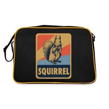 Squirrel Rodent Zoo Animal Retro Gift - Retro Bag - black/gold - Back