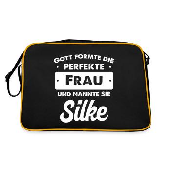 Silke - Retro Tasche - Schwarz/Gold - Hinten