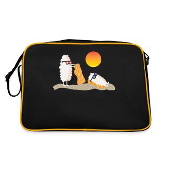 Sushi en été sur la plage - Sac Retro - noir/or - Dos