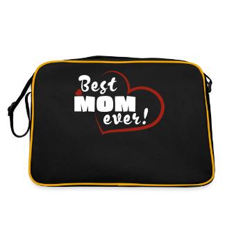 Beste Mama - Retro Tasche - Schwarz/Gold - Hinten