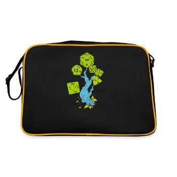 RPG Dice Fantasy tree Baum Pen and Paper - Retro Bag - black/gold - Back