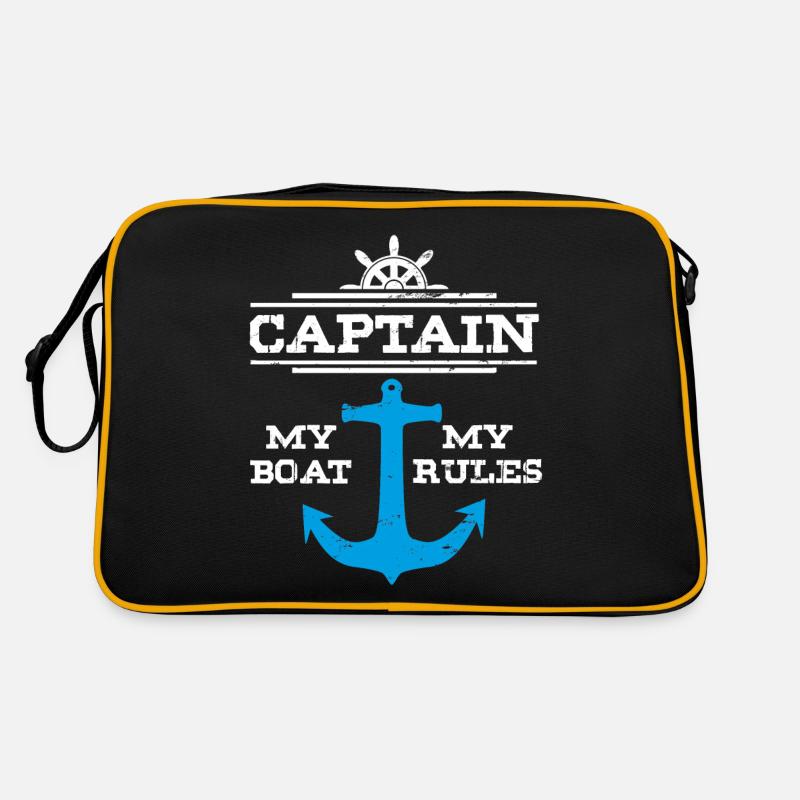 Segeln Captain Anker - Retro Tasche - Schwarz/Gold