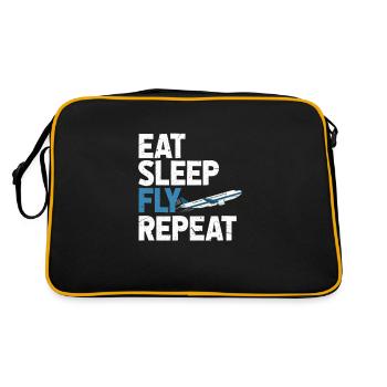 Pilot - Retro Tasche - Schwarz/Gold - Hinten