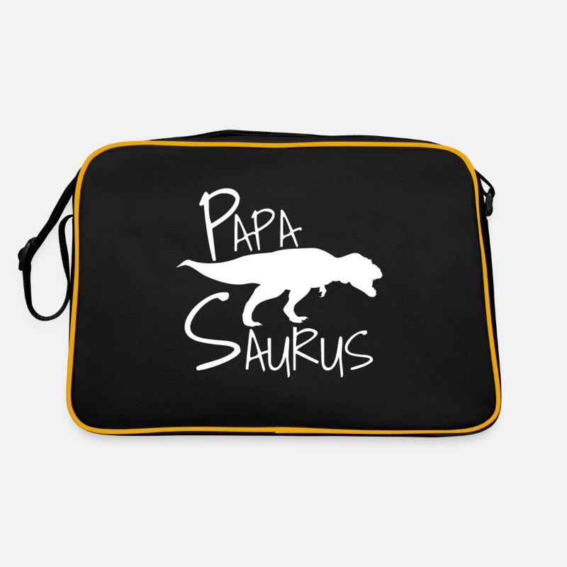 Papa Papasaurus - Borsa retrò - nero/oro