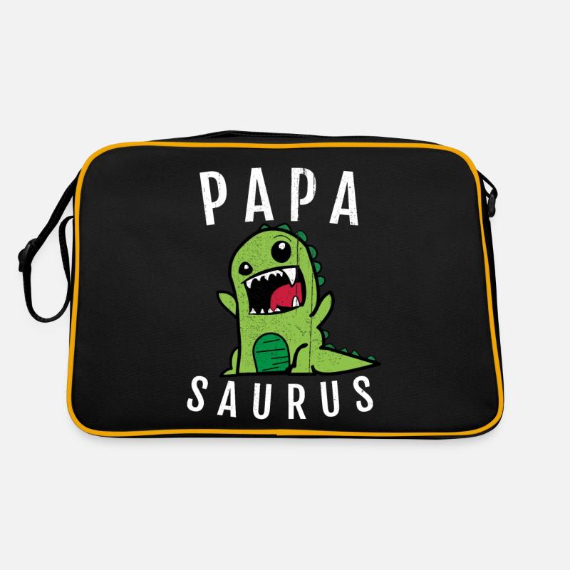 Papa Papasaurus - Sac Retro - noir/or