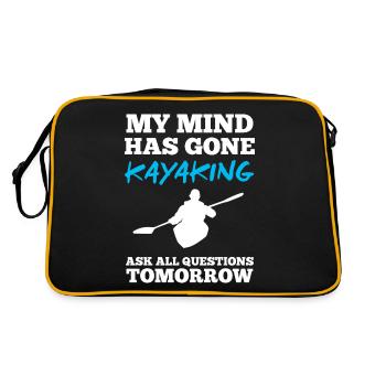 Kajakfahren paddeln - Retro Tasche - Schwarz/Gold - Hinten
