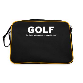 Golf golfen - Retro Tasche - Schwarz/Gold - Hinten