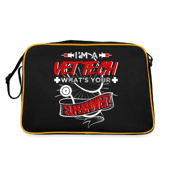 Vet Tech Veterinary Technician Job Title - Retro Tasche - Schwarz/Gold - Hinten