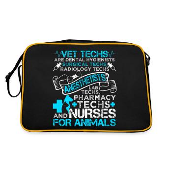 Vet Tech Veterinary Technician Job Title - Retro Tasche - Schwarz/Gold - Hinten