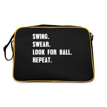 Golf golfen - Retro Tasche - Schwarz/Gold - Hinten