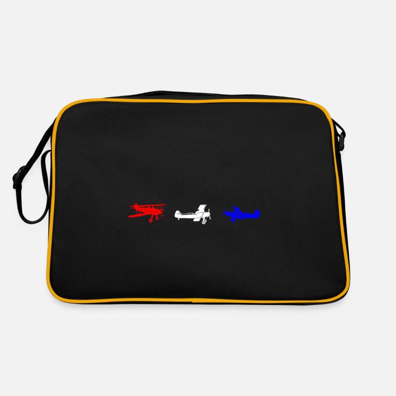 Flugzeug - Retro Tasche - Schwarz/Gold