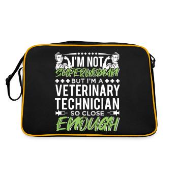 Vet Tech Veterinary Technician Job Title - Retro Tasche - Schwarz/Gold - Hinten