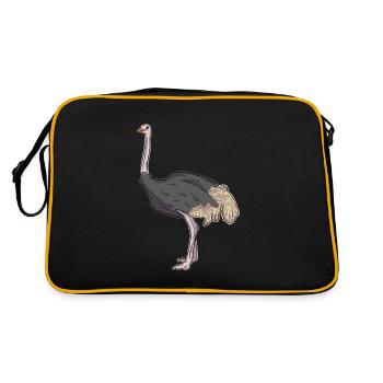 Illustration d'autruche - Sac Retro - noir/or - Dos