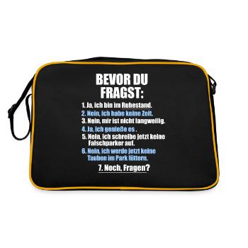 Funny pensioner retirement pension pension gifts - Retro Bag - black/gold - Back