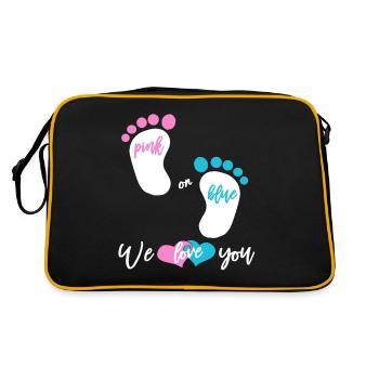Babyparty Mädchen oder Junge - Retro Tasche - Schwarz/Gold - Hinten
