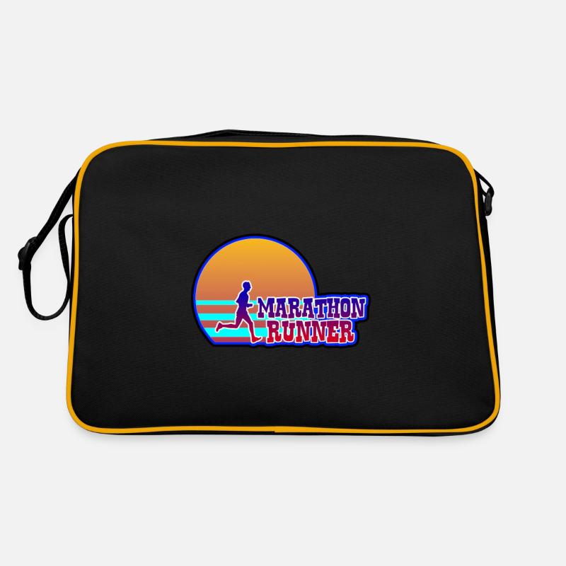 Marathon Läufer - Marathon Runner - Retro Tasche - Schwarz/Gold