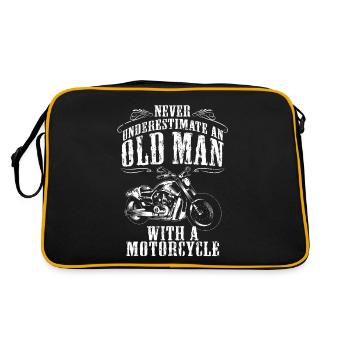 Cadeau d'été moto vieux papa papy - Sac Retro - noir/or - Dos