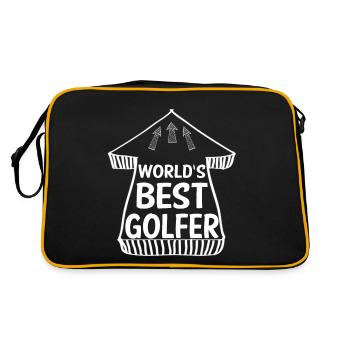 Golf golfen - Retro Tasche - Schwarz/Gold - Hinten