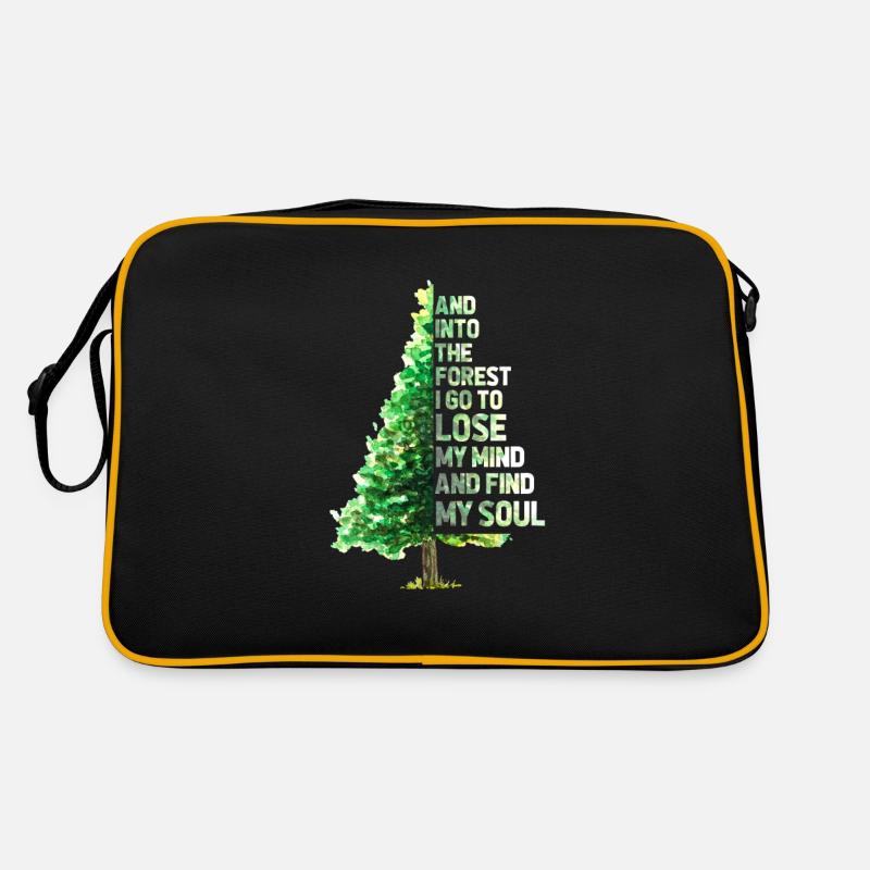 forêt - Sac Retro - noir/or