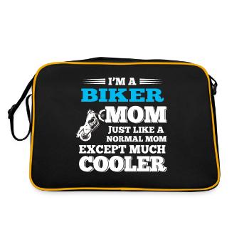 Motorcycle Biker Mama Mom - Retro Bag - black/gold - Back