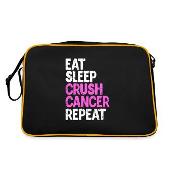Brustkrebs Brustkrebslauf Brust Krebs Geschenk - Retro Tasche - Schwarz/Gold - Hinten
