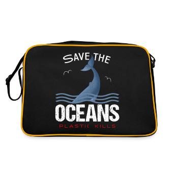 Save the Oceans - Plastic kills - Retro Bag - black/gold - Back