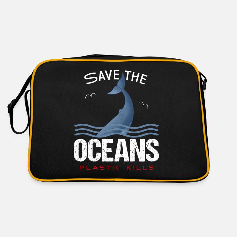 Save the Oceans - Plastic kills Retro Bag