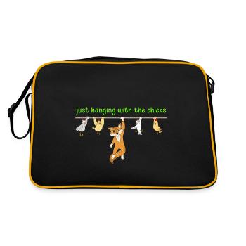 Chemise de cadeau drôle de poulet de renard - Sac Retro - noir/or - Dos