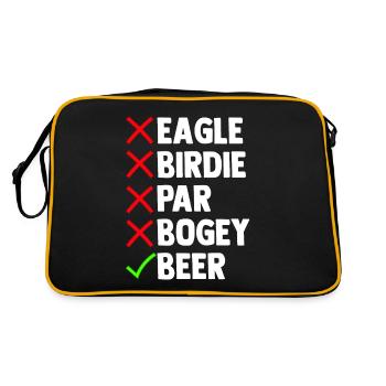 Golf Golfer To Do - Retro Tasche - Schwarz/Gold - Hinten