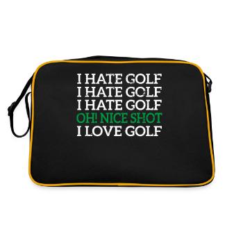 Golf Golfer - Retro Tasche - Schwarz/Gold - Hinten