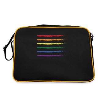 Rainbow Flag LGBT Gay Gay Gay Pride - Sac Retro - noir/or - Dos