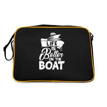 Cadeau de barreur de bateau voilier capitaine - Sac Retro - noir/or - Dos