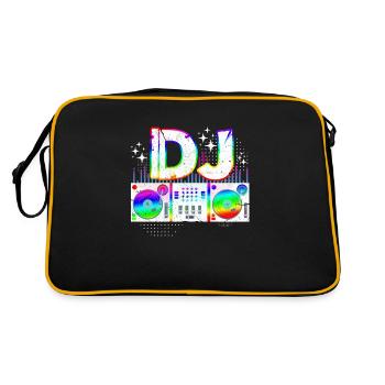 DJ Djing Disc Jockey Disc Jockey Party Gift - Retro Bag - black/gold - Back